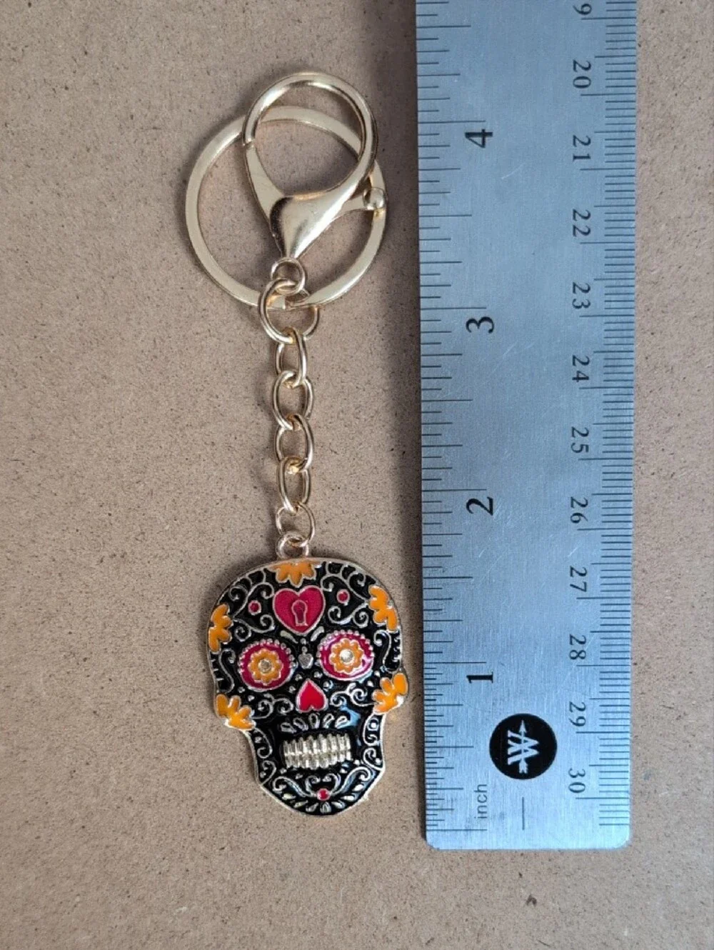 Sugar Skull Keychain - Black & Multicolor Women's Accessory